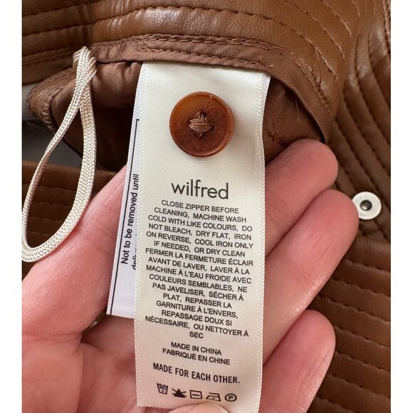 Aritzia Wilfred NWT Funk Pants in Cognac Brown Faux Leather Size 0 - Picture 7 of 12